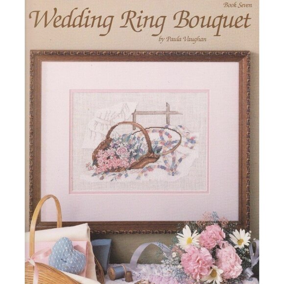 Cross Stitch Leisure Arts Wedding Ring Bouquet Count Chart Pattern Paula Vaughn - Picture 3 of 3